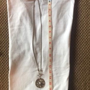 Silver chain necklace with gold pendant